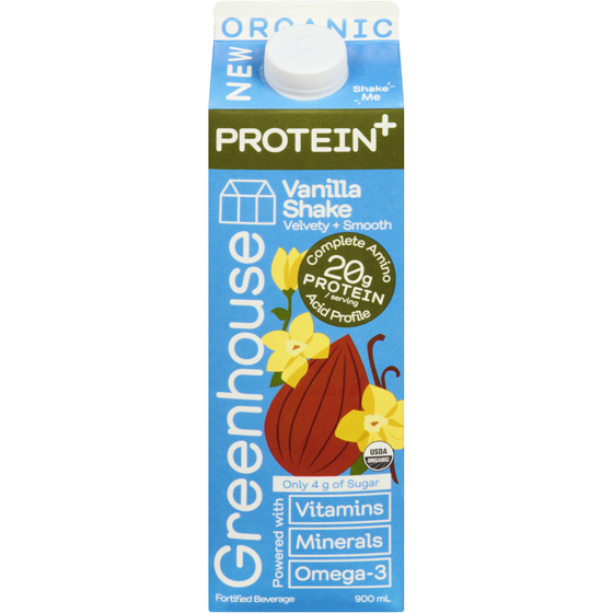 Greenhouse Protein Shake Vanilla Organic 900 ml, $1.22/100ml