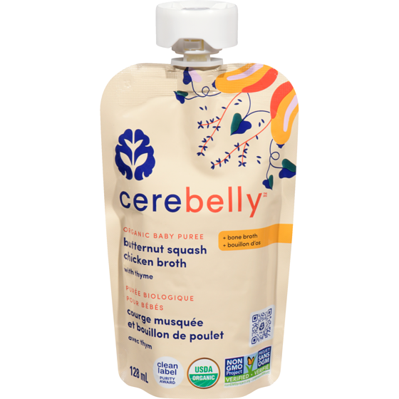 Cerebelly Puree biologiques pour bebes, courge musquee et bouillon de poulet avec thym 128 ml, 3,13 $/100ml