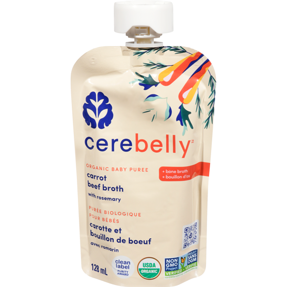 Cerebelly Puree biologiques pour bebes, carotte et bouillon de boeuf avec romarin  128 ml, 3,13 $/100ml