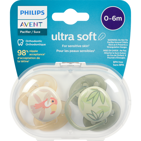 Philips Pacifier Ultra Soft 0-6m 2 ea, $4.25/1ea