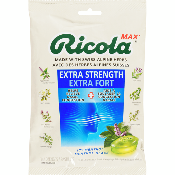 Ricola Extra Strength Icy Menthol Cough Drops 34 ea, $0.29/1ea