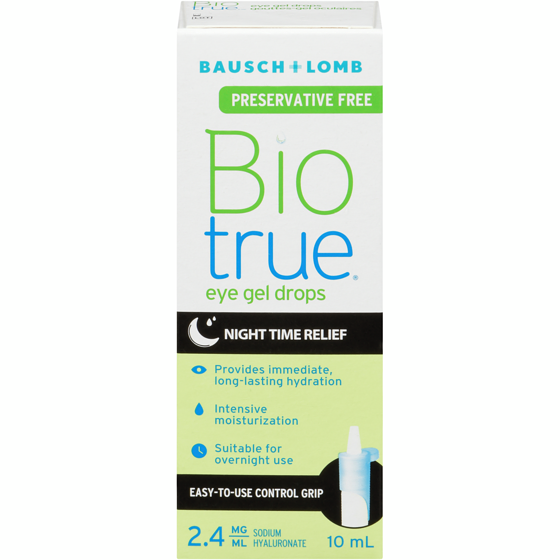 Biotrue Night Time Relief Preservative Free Eye Gel Drops 10 ml, $175.00/100ml