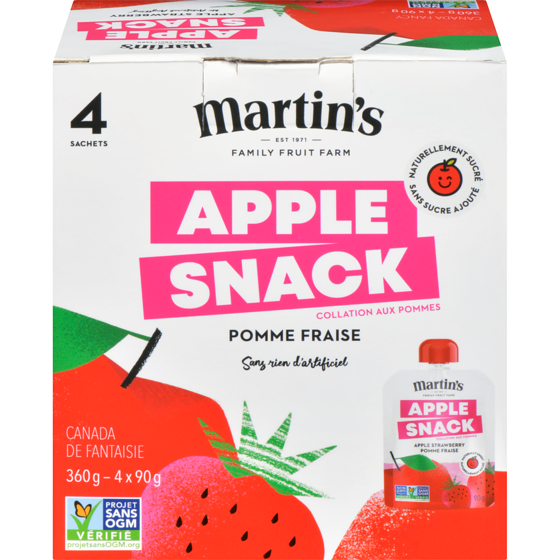 Martin’s Family Fruit Farm Collation aux pommes pomme fraise 360 g, 1,19 $/100g