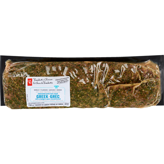 President's Choice Seasoned Pork Loin Roast Greek 730 g, $1.78/100g