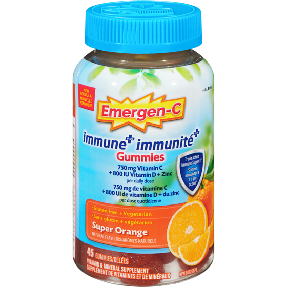 Emergen-C Immune+ gelees orange 45 ea, 0,43 $/1ch