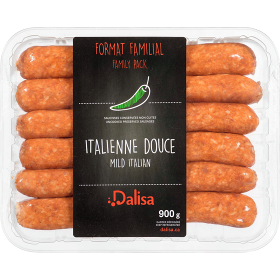 Dalisa Uncooked Preserved Sausages Mild Italian Family Pack 900 g, $1.55/100g