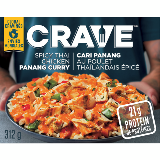 Crave Spicy Thai Chicken Panang Curry Frozen Meal 312 g, $2.08/100g