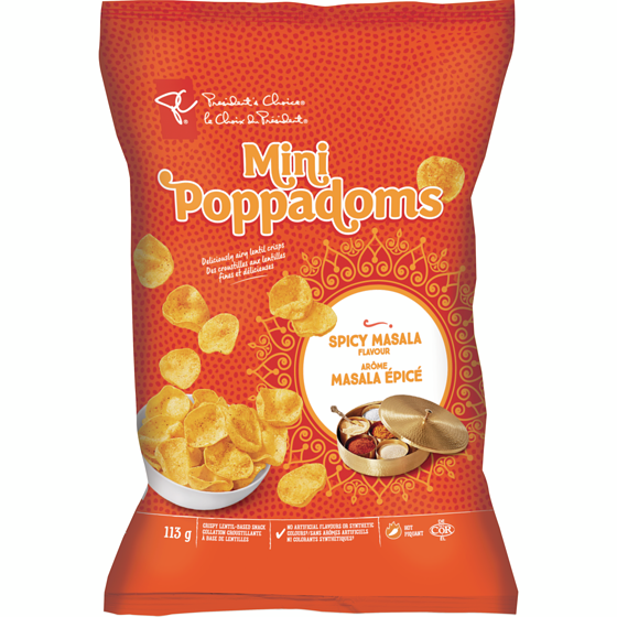 le Choix du Président Mini pappadams au masala épicé 113 g, 3,54 $/100g