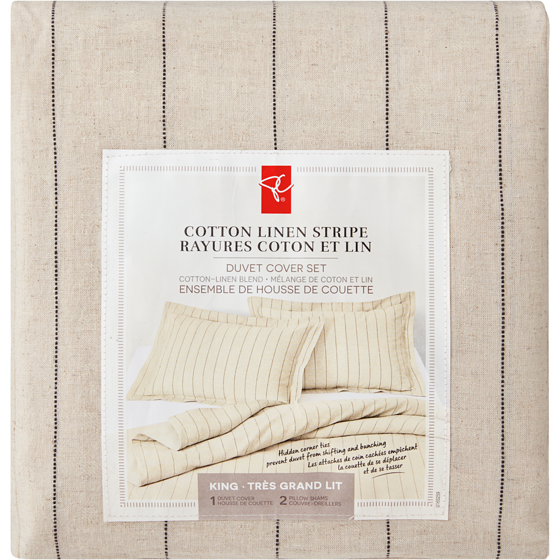 President's Choice King Cotton Linen Duvet Cover 3 Piece Set 1 ea, $120.00/1ea