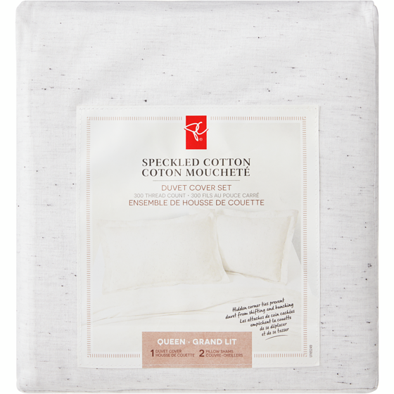 President's Choice Queen Speckled Cotton Duvet Cover 3 Piece Set 1 ea, $99.00/1ea