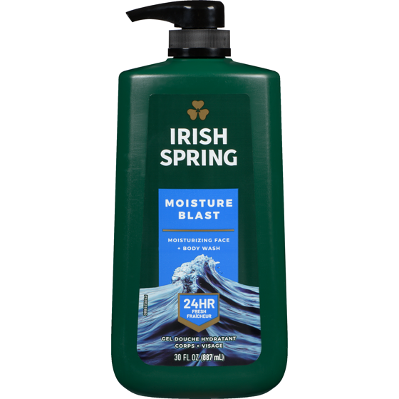 Irish Spring Moisturizing Face + Body Wash Moisture Blast 887 ml, $1.24/100ml