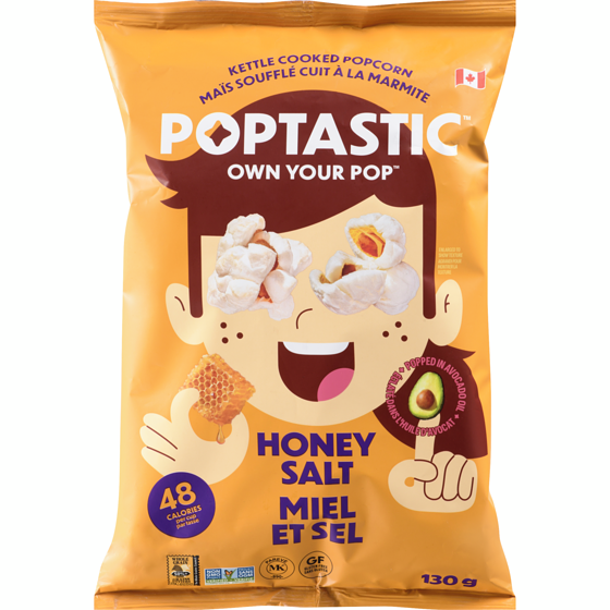 POPTASTIC Kettle Cooked Popcorn Honey Salt 130 g, $4.07/100g