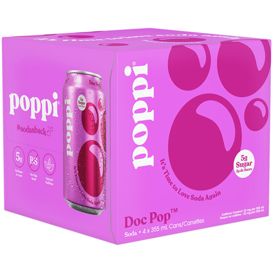 Poppi Doc Pop Soda 4x355.0 ml, $0.88/100ml