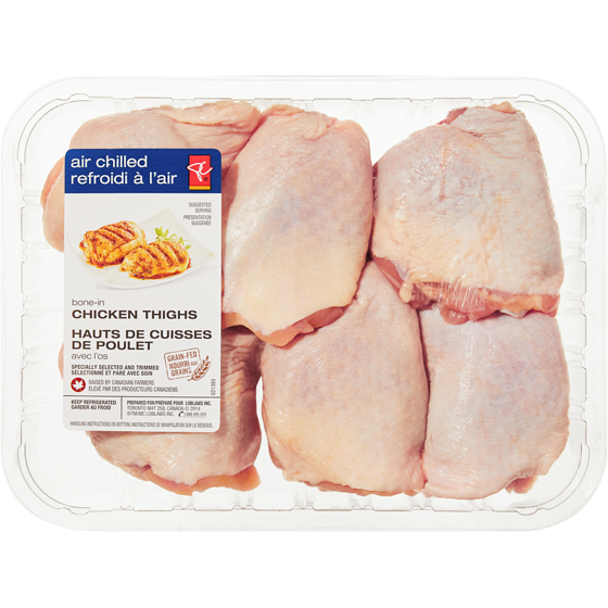 le Choix du Président Hauts de cuisses de poulet avec l’os 870 g, 0,92 $/100g
