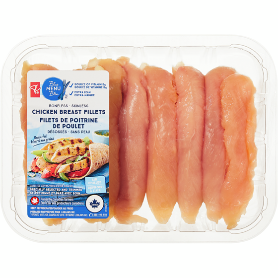President's Choice Boneless Skinless Chicken Breast Fillets 0.35 kg, $2.29/100g