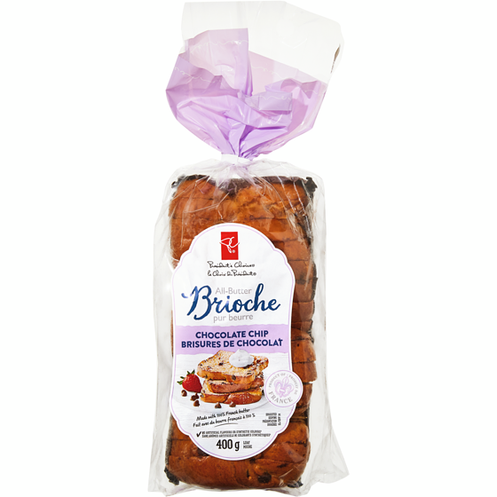 President's Choice All-Butter Chocolate Chip Brioche Loaf 400 g, $1.25/100g