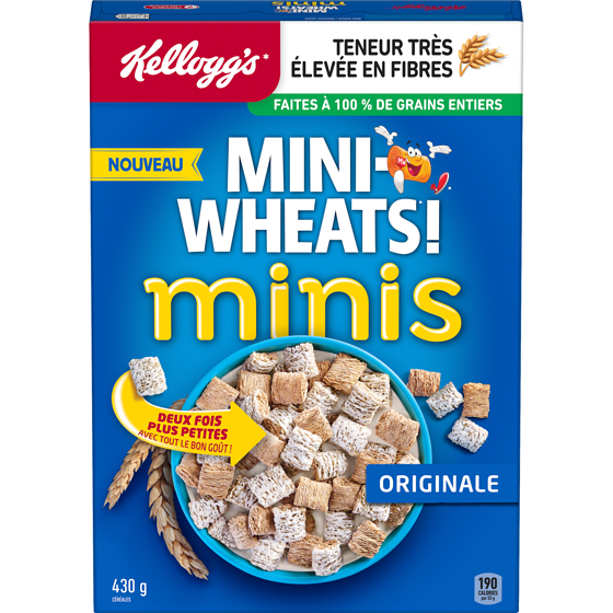 Kellogg’s Mini Wheats Céréales Mini Wheat Minis Originale 430 g, 1,74 $/100g