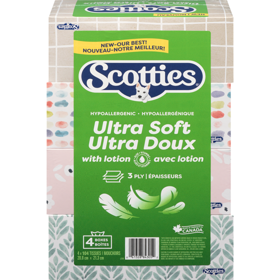 Scotties Ultra Soft Tissues 3 Ply With Lotion 4 ea, $3.75/1ea