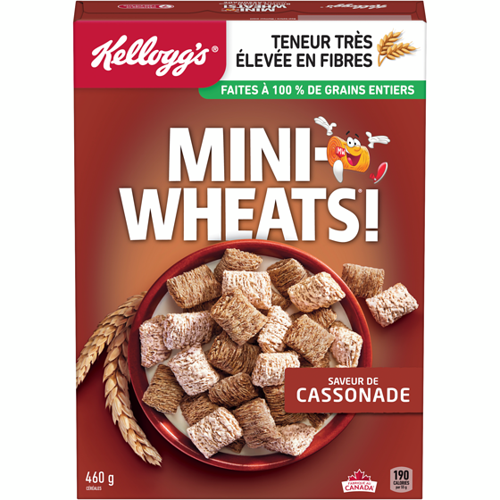 Kellogg’s Mini Wheats Céréales saveur sucre brun Mini Wheat 460 g, 1,63 $/100g
