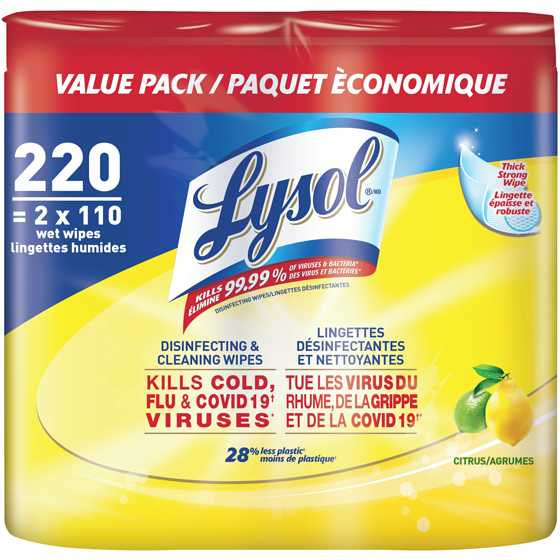 Lysol Disinfecting Wipes, Citrus 2x110.0 ea, $0.07/1ea