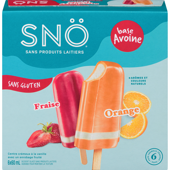 SNO Dessert glacé sans produits laitiers fraise orange 60 ml, 15,82 $/100ml