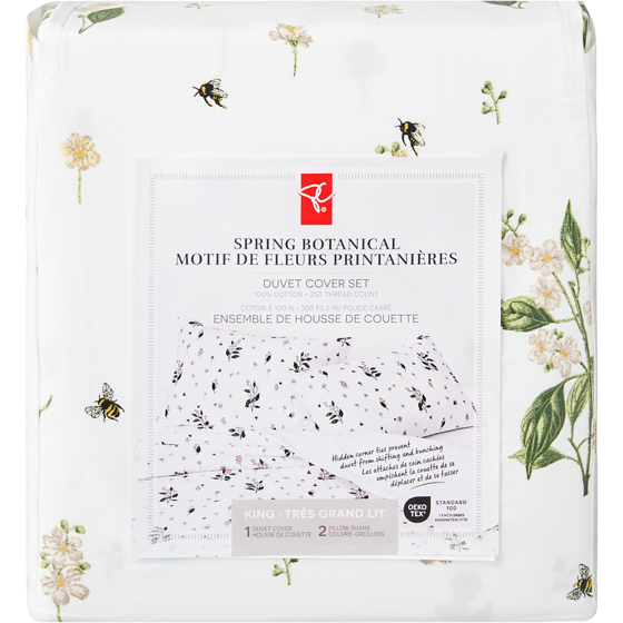 President's Choice King Spring Botanical Duvet Cover 3 Piece Set 1 ea, $120.00/1ea