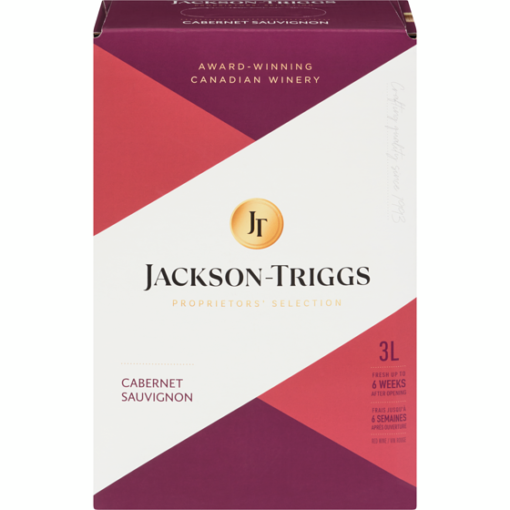 Jackson Triggs Proprietors' Selection Cabernet Sauvignon (ID required at pick-up) 3 l, $1.40/100ml