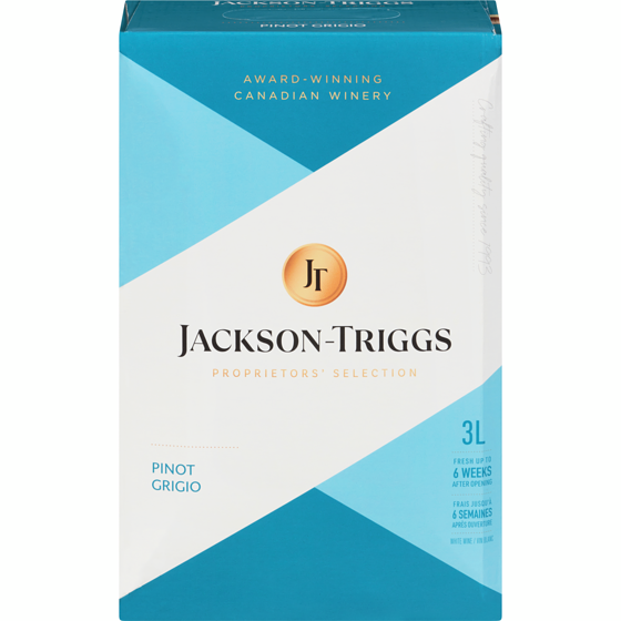 Jackson Triggs Proprietors' Selection Pinot Grigio (ID required at pick-up) 3 l, $1.40/100ml