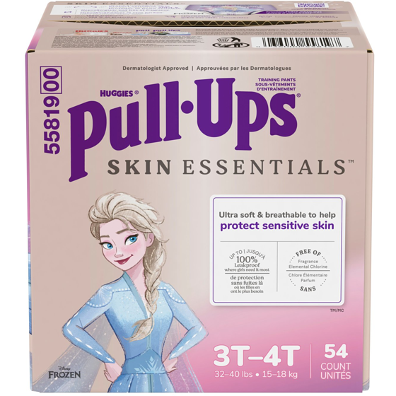 Huggies Sous-vêtements d’entraînement Skin Essentials pour filles 3T-4T 54 ea, 0,64 $/1ch