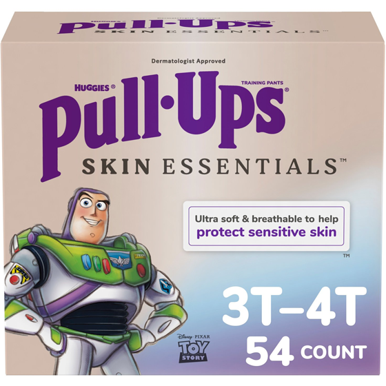 Huggies Pull-Ups Pull Ups Boys Skin Essentials Training Pants, 3T-4T (32-40 lbs), 54 Ct 54 ea, $0.64/1ea