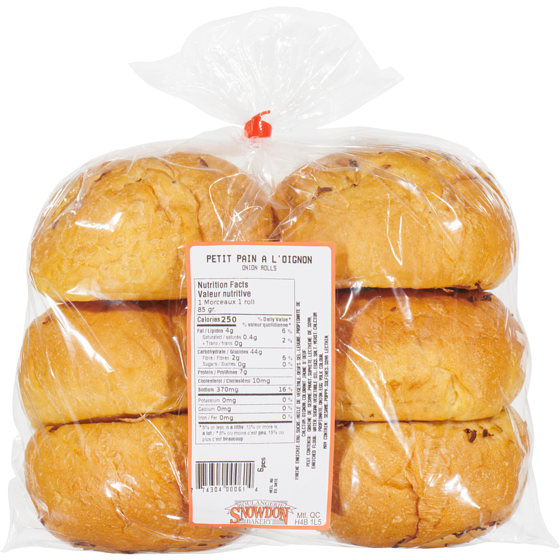 null Petit pain a l'oignon 480 g, 1,35 $/100g
