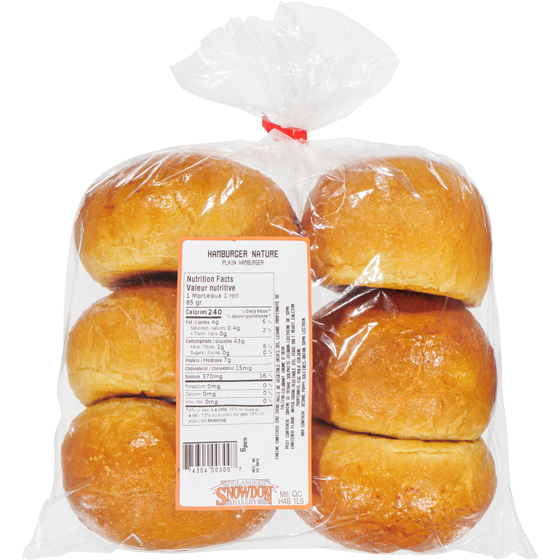 null Plain hamburger 480 g, 1,00 $/100g