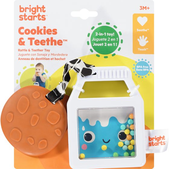 Bright Starts Rattle & Teether Toy Cookies & Teethe 3m+ 1 ea, $7.99/1ea