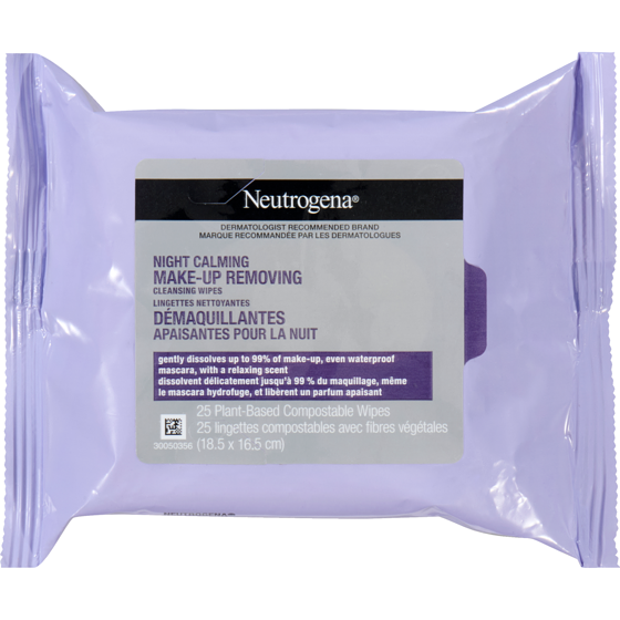 Neutrogena Night Calming Make-Up Removing Cleansing Wipes 25 ea, $0.62/1ea