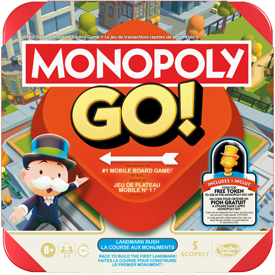 Hasbro Monopoly GO! Board Game 1 ea, $25.00/1ea