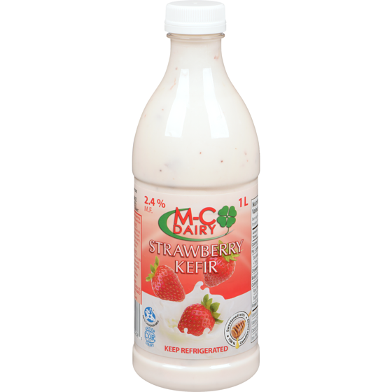 Mc Dairy Strawberry Kefir 2.4 % M.F. 1 l, $0.53/100ml