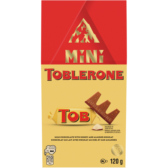 Toblerone Minis: Milk Chocolate Bars with Honey & Almond Nougat 120 g, $6.67/100g