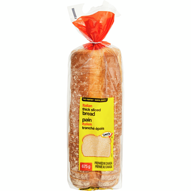 No Name Italian Thick Sliced Bread 675 g, $0.44/100g