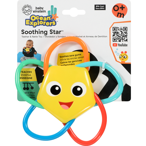 Baby Einstein Ocean Explorers Teether & Rattle Toy Soothing Star 0+ M 1 ea, $9.49/1ea