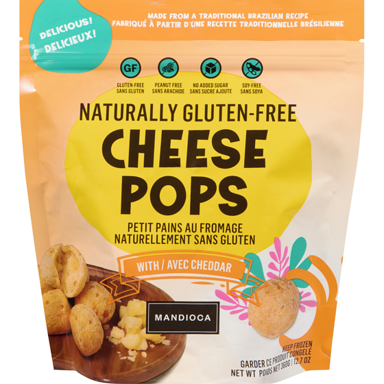 Mandioca Naturally Gluten-Free Cheese Pops With Cheddar 360 g, $2.08/100g