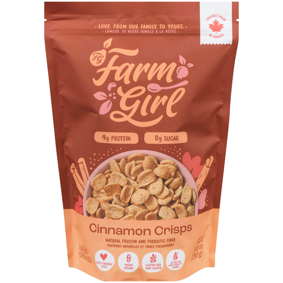 Farm Girl Céréales Cinnamon Crisps sans sucre 280 g, 41,04 $/100g