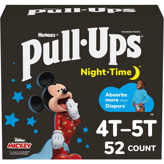 Huggies Pull-Ups Boys' Night-Time Training Pants, 4T-5T (38-50 lbs), 52 Ct 52 ea, $0.63/1ea
