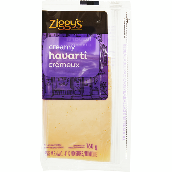 Ziggy's Creamy Havarti Cheese Slices 160 g, $3.75/100g