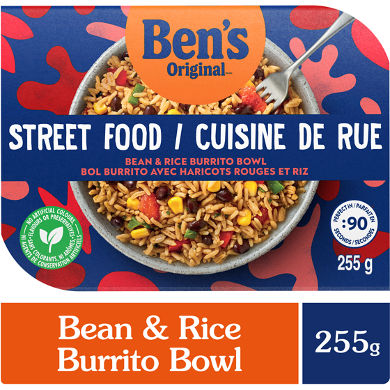 Bens Street Food Bean & Rice Burrito Bowl, Prepared Entrée 255.15 g, $1.96/100g