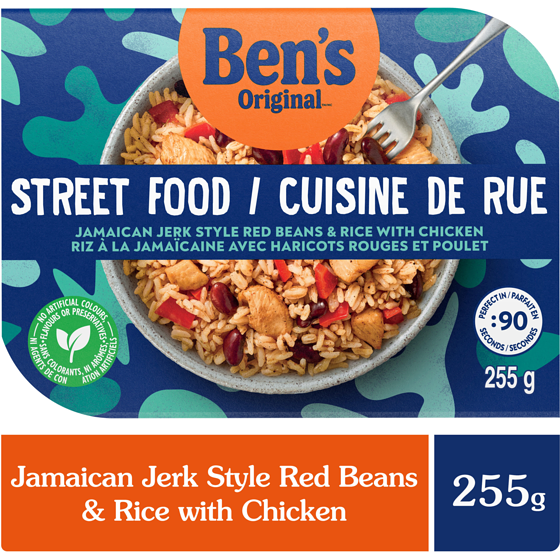 Ben’s Cuisine de Rue Riz Jamaïcaine avec Haricots Rouges et Poulet 255.15 g, 1,76 $/100g
