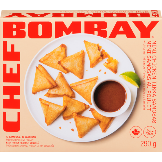 Chef Bombay Mini Chicken Tikka Samosas With Tamarind Sauce Medium 290 g, $2.07/100g