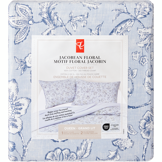 President's Choice Queen Jacobean Floral Duvet Cover 3 Piece Set 1 ea, $99.00/1ea