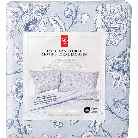 President's Choice King Jacobean Floral Duvet Cover 3 Piece Set 1 ea, $120.00/1ea