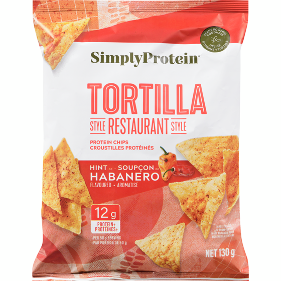 Simply Protein Restaurant-Style Protein Chips Tortilla Hint Of Habanero Flavoured 130 g, $4.22/100g