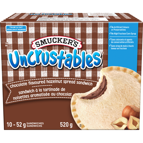 Smuckers Uncrustables Chocolate Hazelnut Spread Sandwich 10 Pack 10x52.0 g, $25.94/100g
